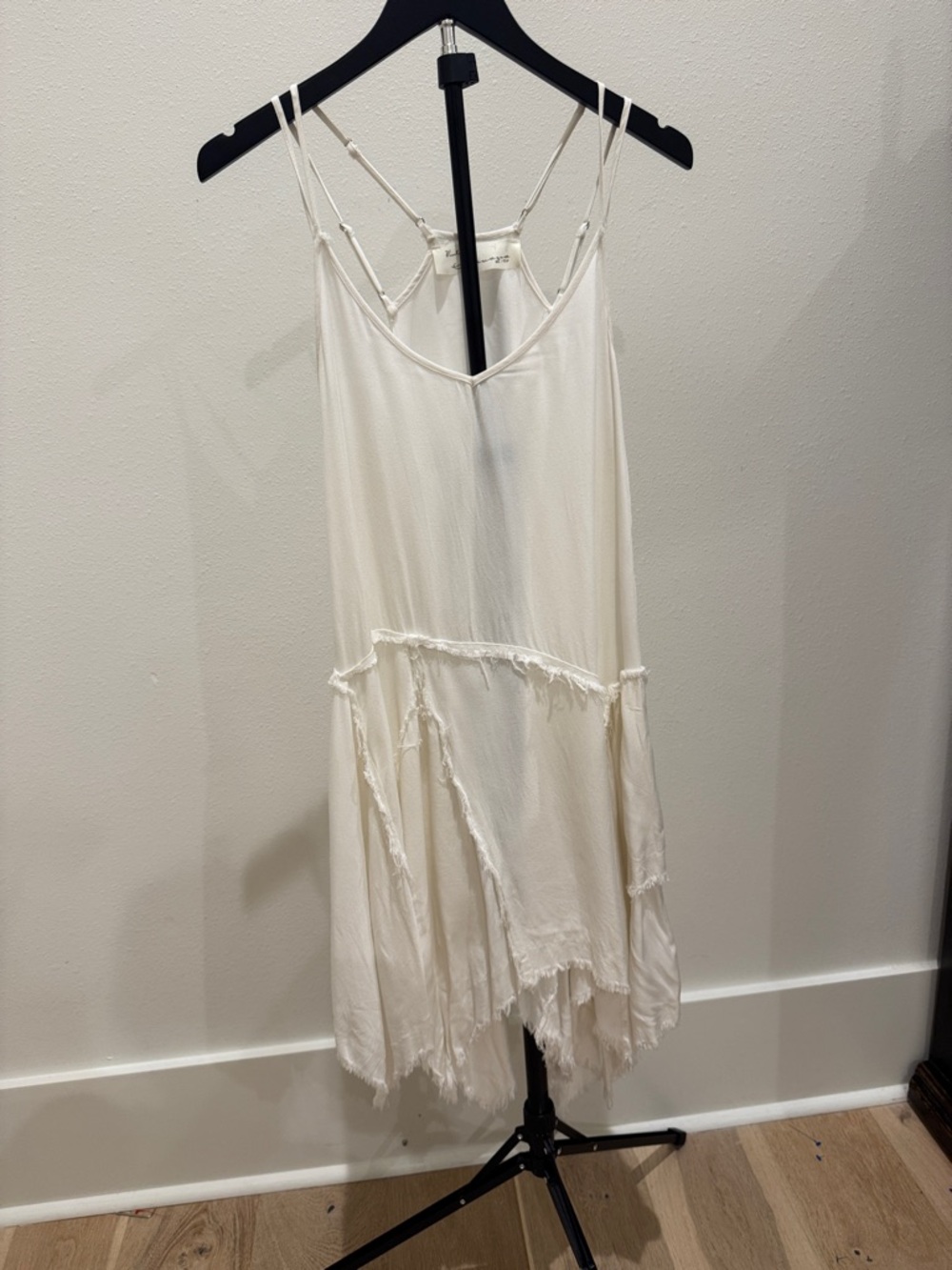 Vintage Havana Cream Slip Dress with Adjustable Straps